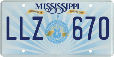 MS license plate LLZ670