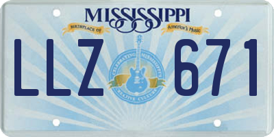 MS license plate LLZ671