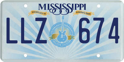 MS license plate LLZ674