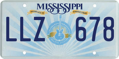 MS license plate LLZ678