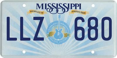 MS license plate LLZ680