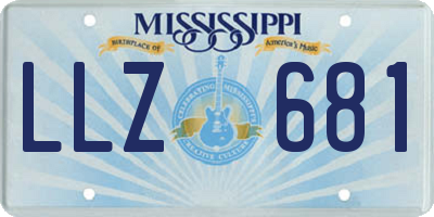 MS license plate LLZ681