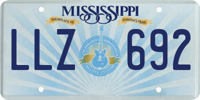 MS license plate LLZ692