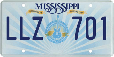 MS license plate LLZ701