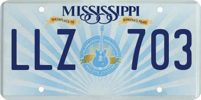 MS license plate LLZ703