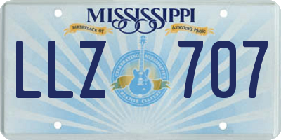 MS license plate LLZ707