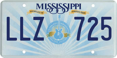MS license plate LLZ725