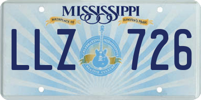 MS license plate LLZ726
