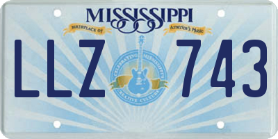 MS license plate LLZ743