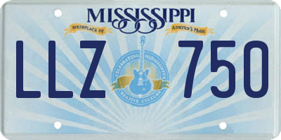 MS license plate LLZ750