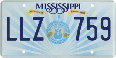 MS license plate LLZ759