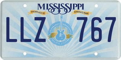 MS license plate LLZ767