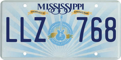 MS license plate LLZ768