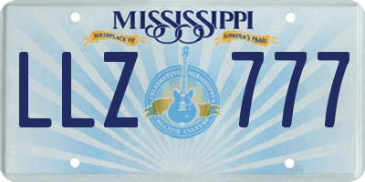 MS license plate LLZ777