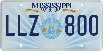 MS license plate LLZ800