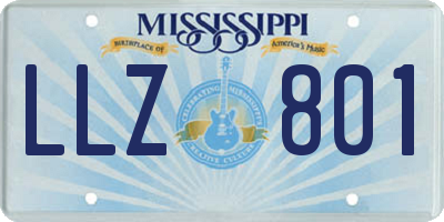 MS license plate LLZ801