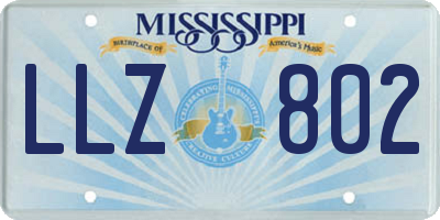 MS license plate LLZ802