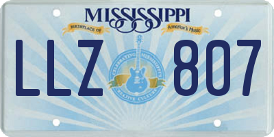 MS license plate LLZ807