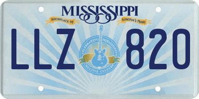 MS license plate LLZ820