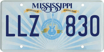 MS license plate LLZ830