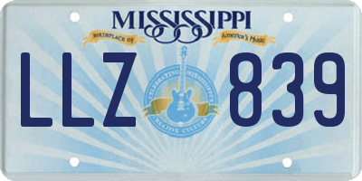 MS license plate LLZ839