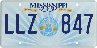 MS license plate LLZ847