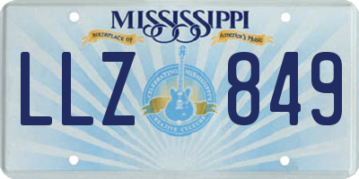 MS license plate LLZ849