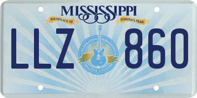 MS license plate LLZ860