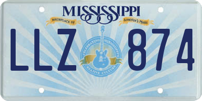 MS license plate LLZ874