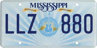 MS license plate LLZ880