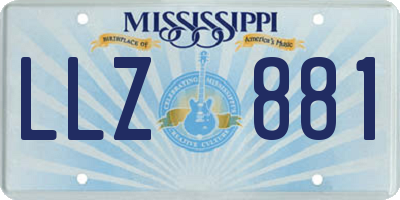 MS license plate LLZ881