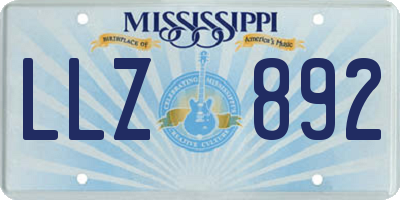 MS license plate LLZ892
