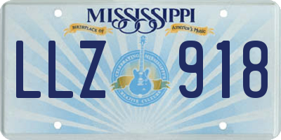 MS license plate LLZ918