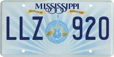 MS license plate LLZ920