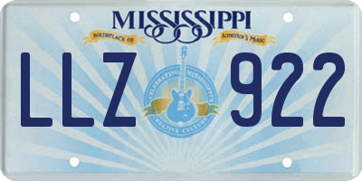 MS license plate LLZ922