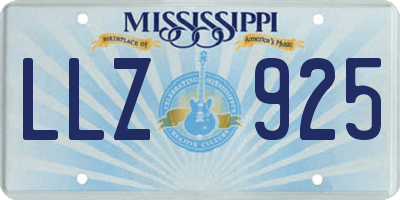 MS license plate LLZ925