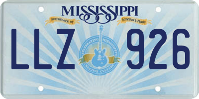 MS license plate LLZ926