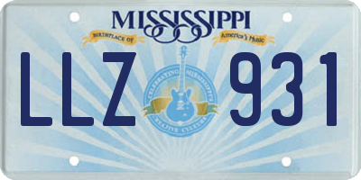 MS license plate LLZ931