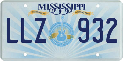 MS license plate LLZ932
