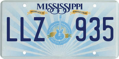 MS license plate LLZ935