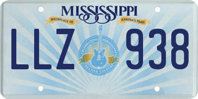 MS license plate LLZ938
