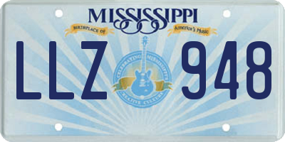 MS license plate LLZ948