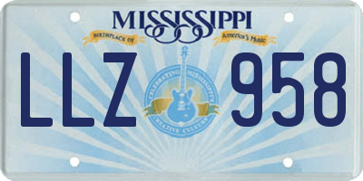 MS license plate LLZ958