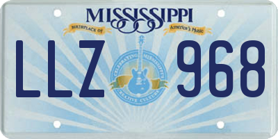 MS license plate LLZ968