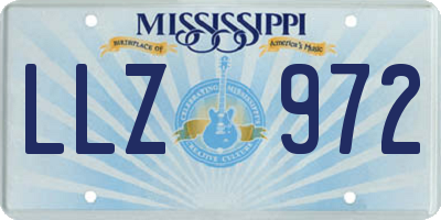 MS license plate LLZ972