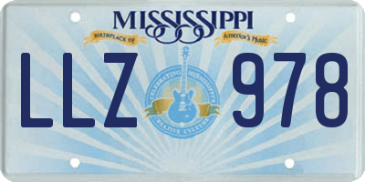 MS license plate LLZ978