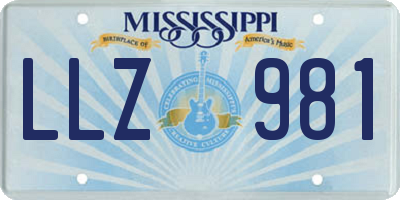 MS license plate LLZ981