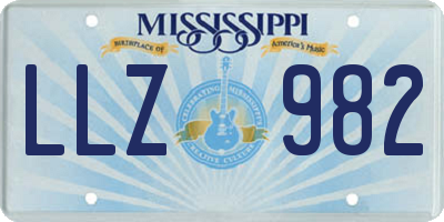 MS license plate LLZ982