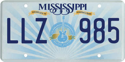 MS license plate LLZ985