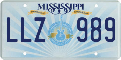 MS license plate LLZ989